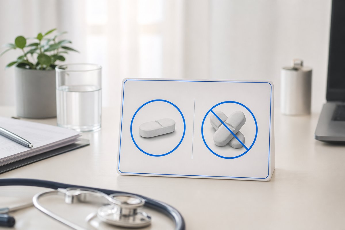 One tablet icon vs two crossed pills on sildalist explainer card