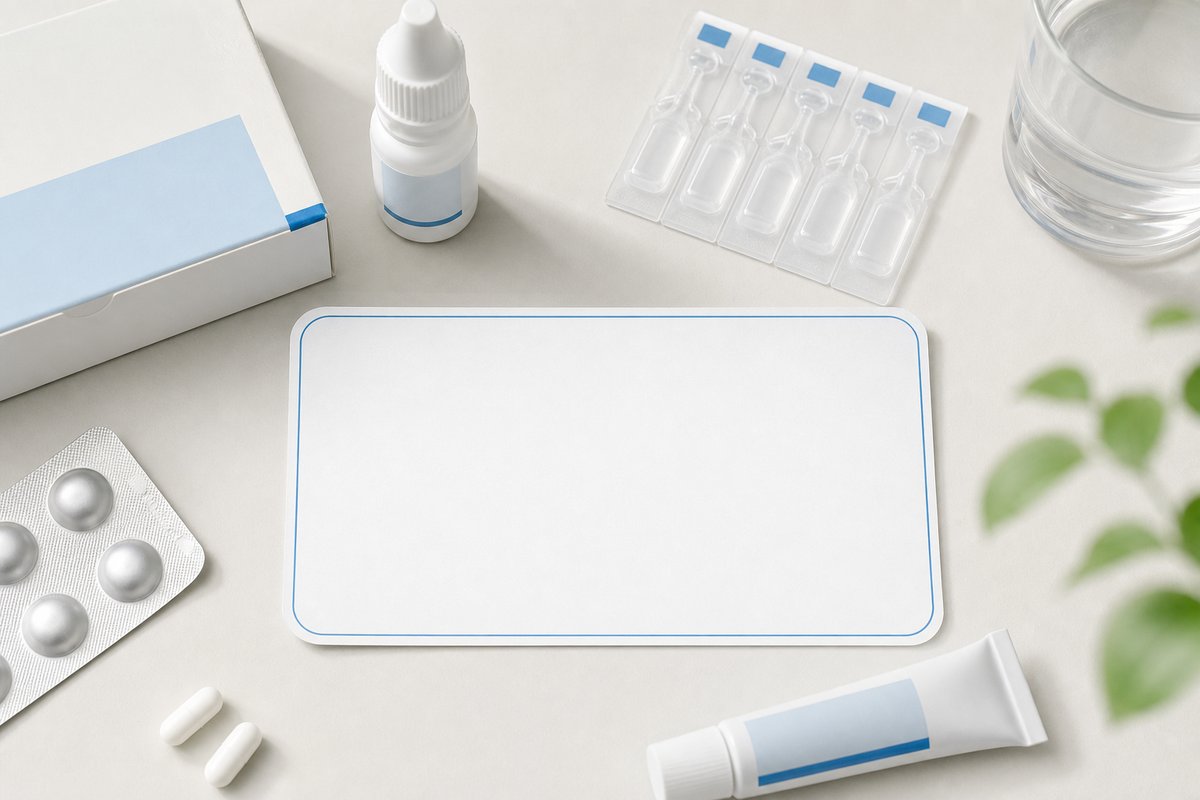 Tadagra packaging flat lay on off-white desk with brand-name explainer