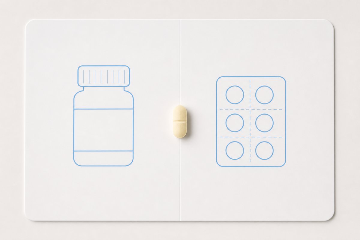 Split card comparing daily vs on-demand tadalafil rhythm icons