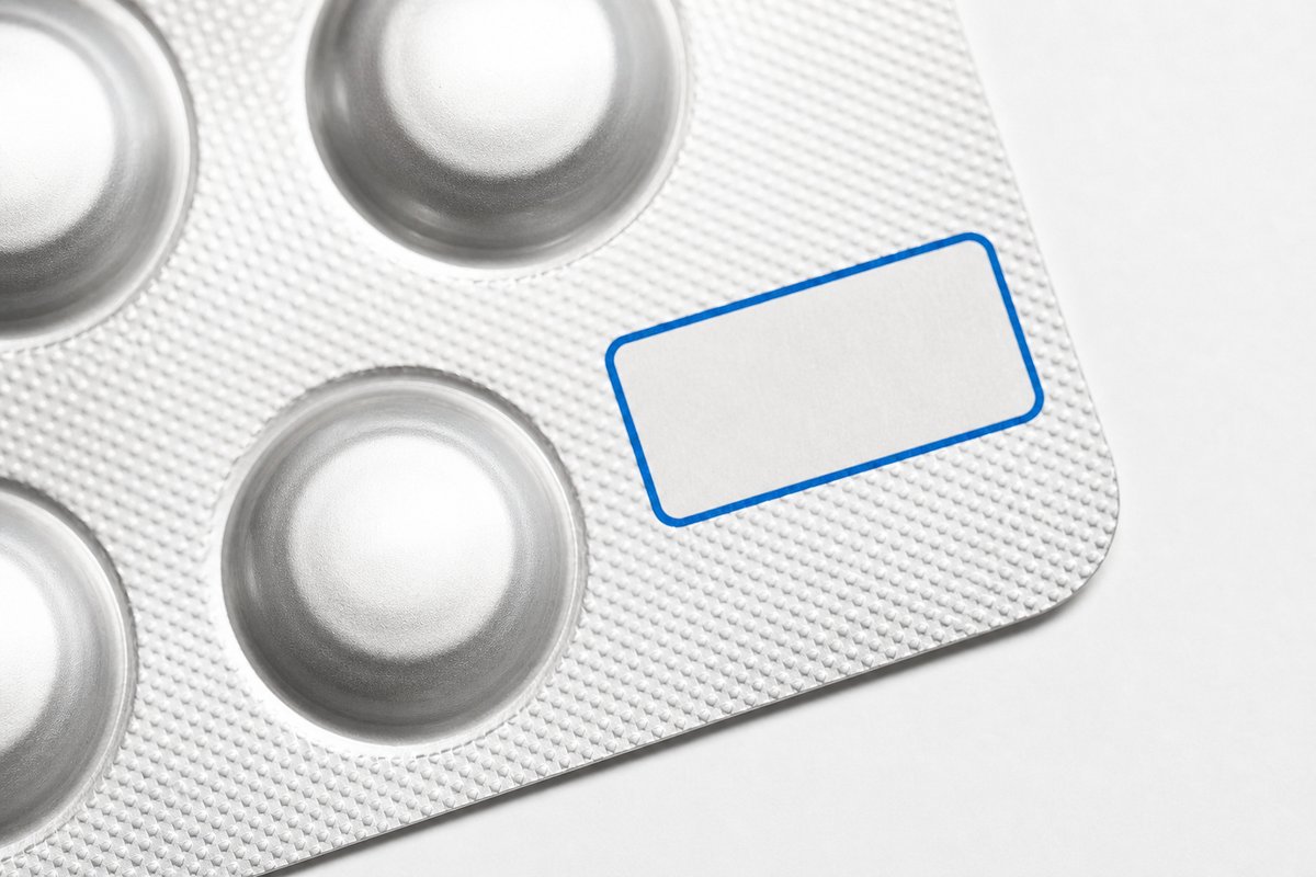 Magnified blister strength numbers on Tadarise strip photo-style card